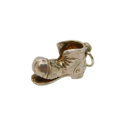Sterling Silver Scruffy Boot Or Clowns Shoe Charm Pendant Vintage c1950s