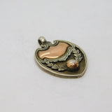 Gold On Sterling Silver Fob Medal Antique Hallmarked 1930 Birmingham
