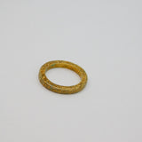 Gold On Sterling Silver Planished Flat Band Studio Ring Vintage c1970 Size M 1/2