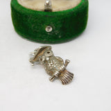 Sterling Silver Wise Owl Charm Pendant Vintage c1970