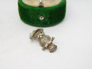 Sterling Silver Wise Owl Charm Pendant Vintage c1970