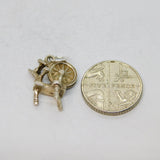 Sterling Silver Spinning Wheel Charm Pendant Vintage c1970