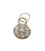 Sterling Silver CZ Set Round Delicate Charm Pendant Vintage c1990