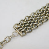 19th Century Silver Plated Chainmail Style Watch Chain Clip Antique c1880s