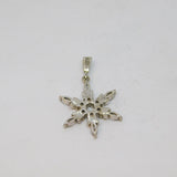 Sterling Silver CZ Set Snowflake Charm Pendant Vintage c2000