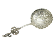19th Century Dutch Sterling Silver Cow & Milkmaid Pattern Caddy Spoon Antique