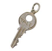 Sterling Silver Yale Door Key Charm Pendant Vintage c1970