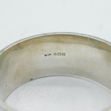 Art Deco Sterling Silver & Gold Flower & Swallow Pattern Cuff Bangle Antique