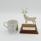 Sterling Silver Stag Deer Presentation Trophy on Wood Vintage 1995 London
