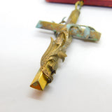 Georgian Handmade Large Base Metal Floral Cross Medallion Reliquary c1790