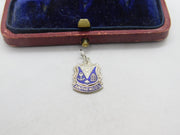 Sterling Silver and Enamel Southend On Sea Shield Charm Pendant Vintage c1970