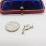 Sterling Silver Swimming Fish Charm Pendant Vintage c1970