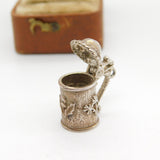 Sterling Silver Openable Beer Tankard Charm Pendant Vintage c1970