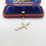 Sterling Silver Simple Crucifix Charm Pendant Vintage c1970