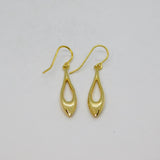 Pair of Sterling Silver 9ct Gold Filled Peardrop Dangly Earrings Modern c2000