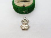 Sterling Silver Teddy Bear Charm Pendant Vintage c1970