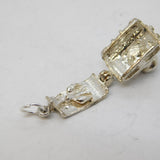 Sterling Silver Bird in the Camera Opening Charm Pendant Vintage c1970