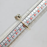 Sterling Silver Blue Enamel Linked Circles Dress Ring Vintage c1990 Size P 1/2