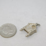 Sterling Silver Cuckoo Clock Charm Pendant Vintage c1970