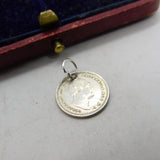 King William IV Sterling Silver 1 1/2 Penny Coin Charm or Pendant 1836 Antique