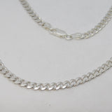 Italian Sterling Silver Diamond Cut Curb Chain Necklace Vintage c1980 20" Length