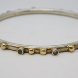 Kit Heath Sterling Silver & Gold Beaded Bangle Bracelet Vintage London