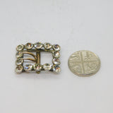 Victorian Sterling Silver Paste Set Small Buckle Antique 1895 Chester