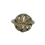 Sterling Silver Marcasite Domed Art Deco Dress Ring Antique c1930 Size L