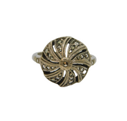 Sterling Silver Marcasite Domed Art Deco Dress Ring Antique c1930 Size L