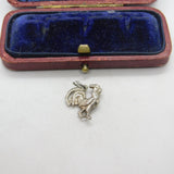 Sterling Silver Proud Cockerel Charm Pendant Vintage c1970