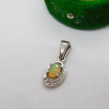 Sterling Silver Opal Drop Charm Pendant Vintage c1970