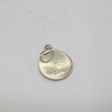 Sterling Silver Enamelled St Christopher Disc Charm Pendant Vintage c1970