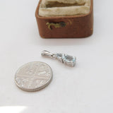 Sterling Silver Blue Topaz Drop Charm Pendant Vintage c1970