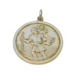 Sterling Silver St Christopher Travel Charm Pendant Vintage c1970