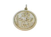 Sterling Silver St Christopher Travel Charm Pendant Vintage c1970