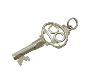 Sterling Silver 18th Birthday Key Charm Pendant Vintage c1970