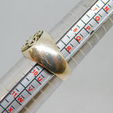 Sterling Silver Patterned Intaglio Signet Dress Ring Vintage c1970 Size T