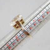 Sterling Silver Emerald Cut White Topaz Cocktail Ring Modern c1990 Size S