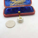 Sterling Silver and Diamond Paste Bead Charm Pendant Vintage c1970