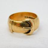9ct Yellow Gold Buckle Form Dress Ring Vintage 1977 London