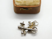 Sterling Silver Cycle Rickshaw Charm Pendant Vintage c1970