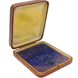 Art Deco Brown Tooled Leather Jewellery Box Antique c1920s