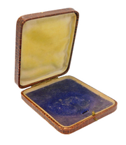 Art Deco Brown Tooled Leather Jewellery Box Antique c1920s