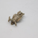 Sterling Silver Owl On Perch Charm Pendant Vintage c1970
