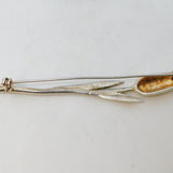 Frosted Sterling Silver Rose Flower Sweetheart Brooch Vintage c1980