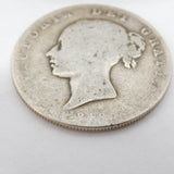 Queen Victoria Sterling Silver Half Crown Coin Fair Condition Antique 1849