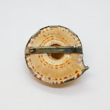 Sterling Silver Set Natural Seashell Studio Brooch Pin Vintage c1970's