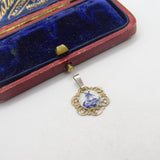 Sterling Silver and Hand Painted Dutch Ceramic Charm Pendant Vintage c1970