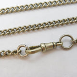 Victorian Silver Plated Curb Link Long Guard Muff Chain Antique c1880s 128cm