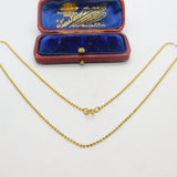 Gold on Sterling Silver Beaded Form Link Necklace 17" Length Vintage